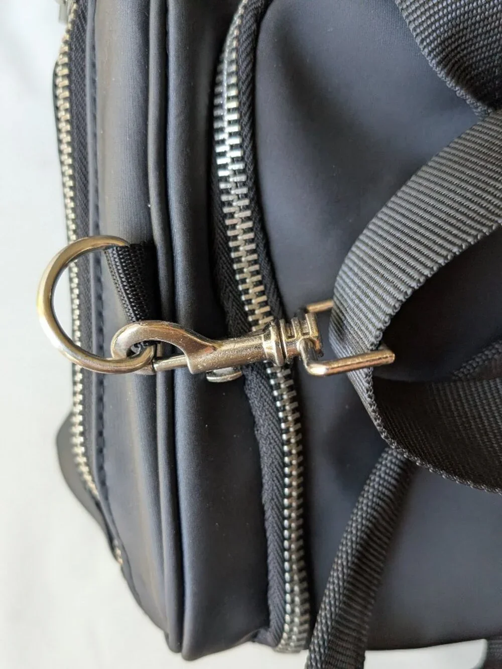 Versace fragrance Duffel bag faux leather like black shoulder strap and handles
